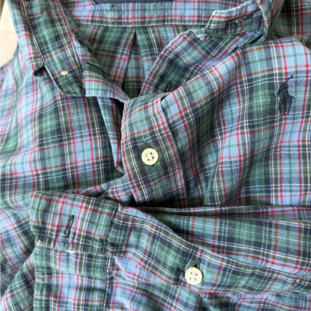Ralph Lauren Blue and Red Plaid Button Down Shirt